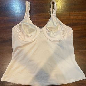 Adorable vintage light pink bustier-esque top with beautiful lace detailing.